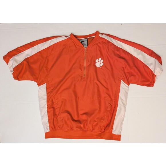 Clemson Tigers Windbreaker Jacket VNeck Pullover Colosseum Mens XL Short… - Picture 1 of 10